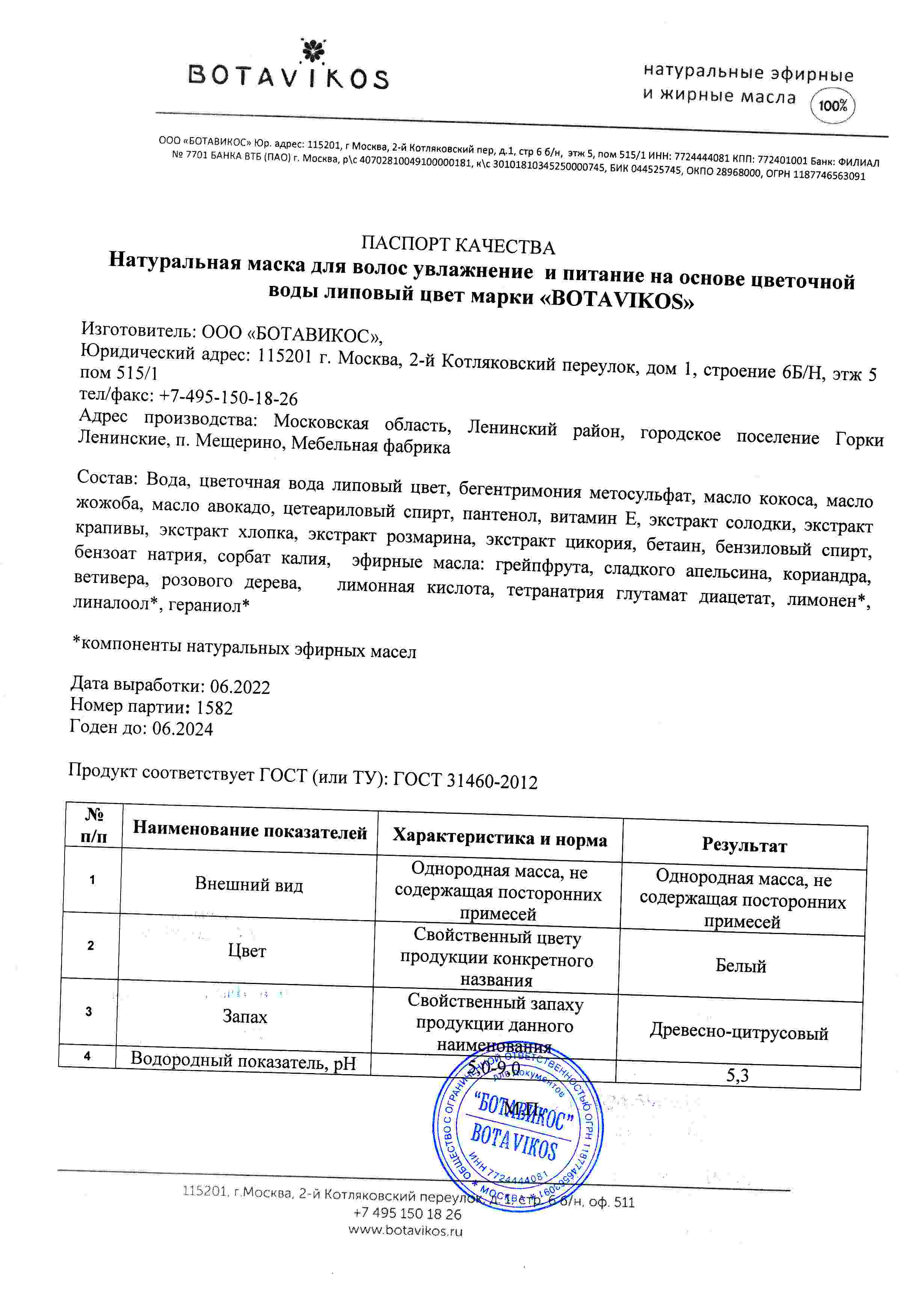Паспорт №062022